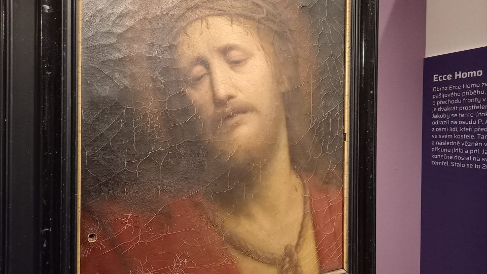 Obraz prostřeleného Ježíše z kostela v Sudicích na Opavsku