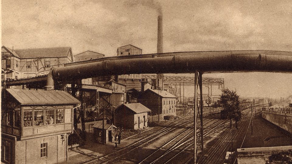Ostrava-Vítkovice 1924, stavědlo 1. Bylo zbořeno (foto ze sbírky M. Leštinského)