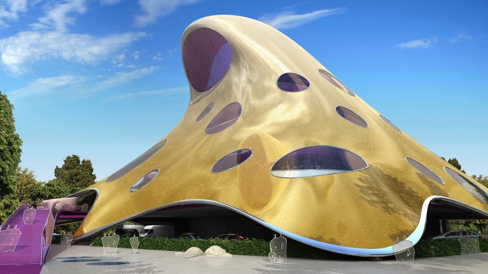 Návrh Národní knihovny na Letenské pláni | foto: archiv Elišky Kaplicky Návrh Národní knihovny na Letenské pláni