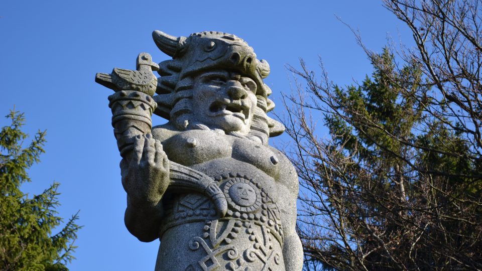 Socha Radegasta na beskydských Pustevnách