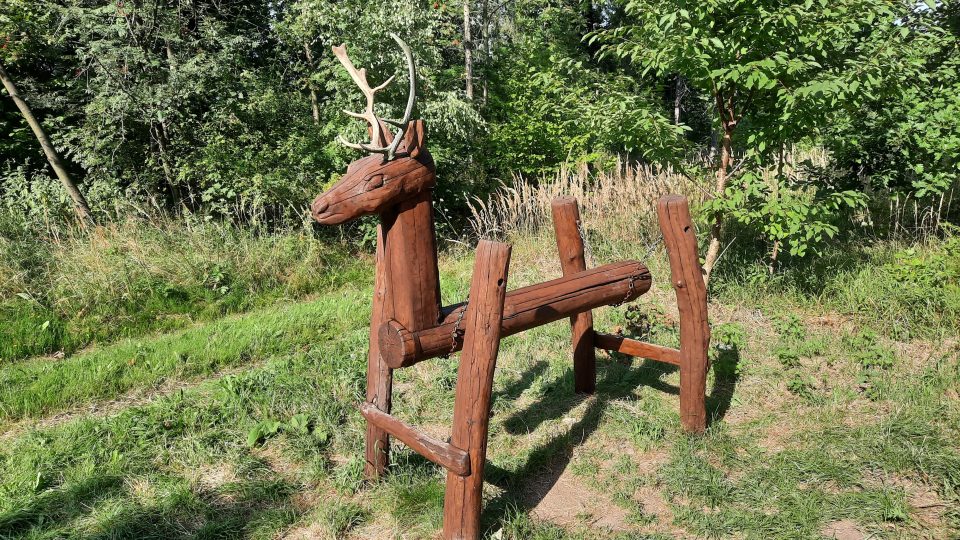 Na stezce si děti můžou zadovádět i na jelenovi | foto: Iva Havlíčková, Český rozhlas Na stezce si děti můžou zadovádět i na jelenovi