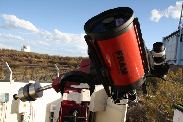 Detail dalekohledu FRAM na Observatoři Pierra Augera v Argentině. | foto: Jan Ebr,  Fyzikální ústav Akademie věd ČR