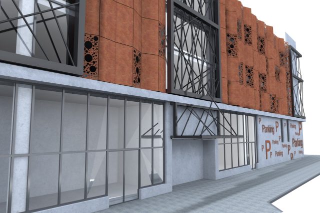 Vizualizace nového parkovacího domu v Ostravě u městské nemocnice | foto: Město Ostrava