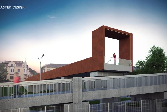 Nový vzhled betonové lávky nad stadionem Bazaly  (vizualizace Master Design) | foto: ÚMOb Slezská Ostrava