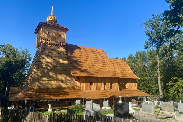 Tesaři dokončili hrubou stavbu kostela v Gutech | foto: Tomáš Pika,  Český rozhlas